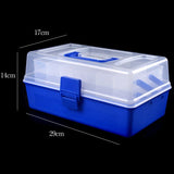 Blue + Transparent Portable Multifunctional Layers Fishing Tackle Box with Durable Plastic