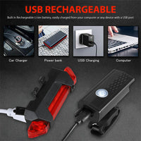 Bicycle USB LED Rechargeable Set Mountain Cycle