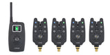 Wireless fishing bite alarm 1+4 set with 4pcs illuminated swinger in  EVA case for carp fishing B1203S