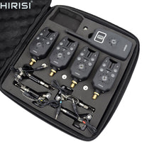 Wireless fishing bite alarm 1+4 set with 4pcs illuminated swinger in  EVA case for carp fishing B1203S
