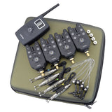 Wireless fishing bite alarm 1+4 set with 4pcs illuminated swinger in  EVA case for carp fishing B1203S