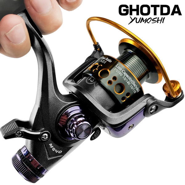 Double Brake spinning fishing reel 3000 4000 5000 6000 Gear Ratio 5.2:1/5.0:1