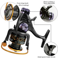 Double Brake spinning fishing reel 3000 4000 5000 6000 Gear Ratio 5.2:1/5.0:1