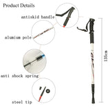 2Pc/Pair 135CM Walking Stick Trekking Aluminum alloy
