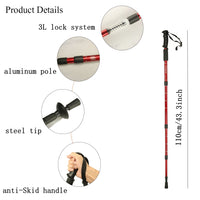 Camping Walking Stick Telescopic Hiking Stick Aluminum Foldable Hiking Poles
