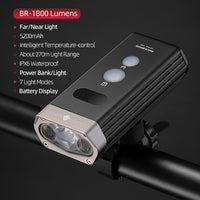 ROCKBROS Bike Light Rainproof USB Rechargeable LED 2000mAh MTB