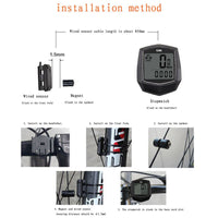 Waterproof LCD Digital Bike Computer Odometer Speedometer