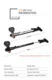 GIYO Foldable 300psi High-pressure Bike Air Shock Pump with Lever & Gauge