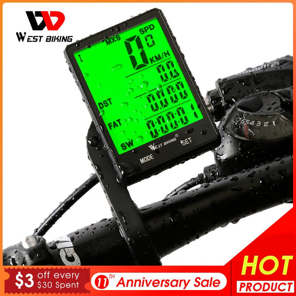 WEST BIKING 2.8" Large Screen Bicycle Computer