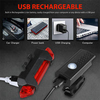 Bike Bicycle Light USB LED Rechargeable Set