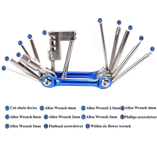 Multifunction 11 In1 Bicycle Repairing Set