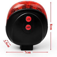 Bicycle LED Rear Tail light Laser Night