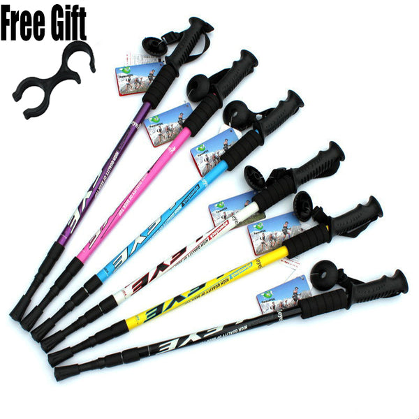 Adjustable antishock trekking and hiking walking stick