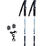 2Pcs/lot of telescopic anti shock nordic walking sticks with rubber tips protectors