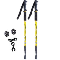 2Pcs/lot of telescopic anti shock nordic walking sticks with rubber tips protectors