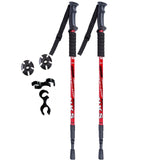 2Pcs/lot of telescopic anti shock nordic walking sticks with rubber tips protectors