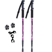 2Pcs/lot of telescopic anti shock nordic walking sticks with rubber tips protectors