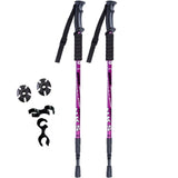 2Pcs/lot of telescopic anti shock nordic walking sticks with rubber tips protectors