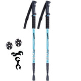 2Pcs/lot of telescopic anti shock nordic walking sticks with rubber tips protectors