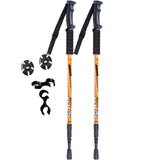 2Pcs/lot of telescopic anti shock nordic walking sticks with rubber tips protectors