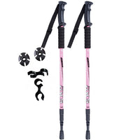 2Pcs/lot of telescopic anti shock nordic walking sticks with rubber tips protectors