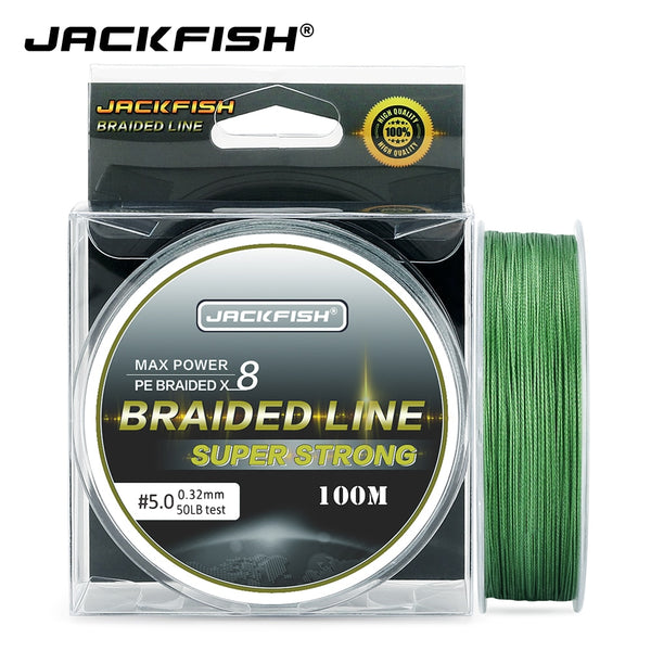JACKFISH 100m 8 strand PE braided fishing line 10-80LB